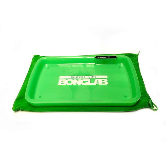 La Neon Tray Bandeja Enrolado LED Verde es perfecta para iluminar tus sesiones mientras mantienes todo organizado; ideal para quienes desean añadir color a su espacio.